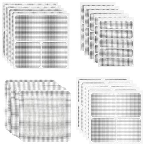 20 Pièces Réparation de Fenêtre, Autocollants de Réparation pour Moustiquaire, Ruban en Fibre de Verre, Adhésif Résistant pour Fenêtre, Portes, Tente, Camping-Car