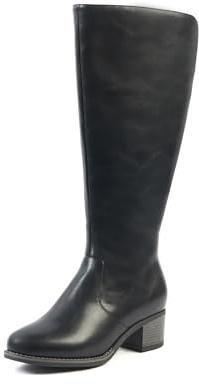OHC – Modèle ACAI – Bottes Hautes Femme Pieds Larges Mollets 2XL – Double Semelle Amovible, Talon 5,5 cm – Fermeture Zip – Style Élégant Confortable – Pour Bureau ou Sorties Élégantes