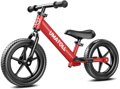 Umatoll Toddler Balance Bike for 2-5 Year Old, Adjustable Kids Toy Bicycle, Gift for Ages 2-3 Girls Boys (Red)
