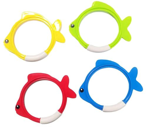 AMSLSIU Juguetes de Entrenamiento de Buceo duraderos, Herramienta subacuática para Piscina, Juego Anillos natación garantizados para niños, Juguetes Piscina para niños, Anillos natación para
