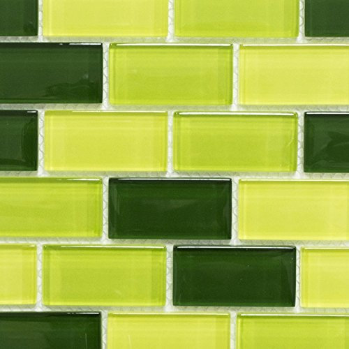 Carrelage mosaïque vert translucide brique en verre cristal vert clair vert foncé pour mur, salle de bain, WC, douche, cuisine, revêtement de comptoir, revêtement de baignoire