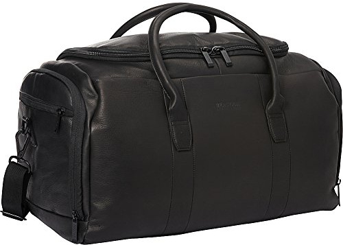 Kenneth Cole Reaction Duff Guy Colombian Leather Compartment Top Load Travel Duffel Bag, Schwarz, 20-Inch Top Load Duffel (W/Shoe Compartment), Duff Guy Reisetasche aus kolumbianischem