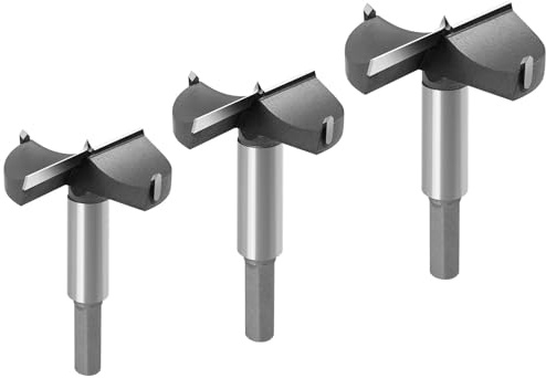 flintronic 3pcs Forstner Punte per Legno, 45mm 50mm 60mm Forstner Drill Bit Punta da Trapano Sega a Tazza Lavorazione del Legno Foro ha Veduto Ideali per Fori Nel Legno Ciechi o Passanti, con Scatola