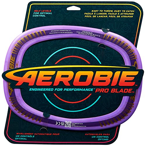 Aerobie Pro Blade, disco volante da esterno, anello da lancio auto-livellante, dai 5 anni in su, viola