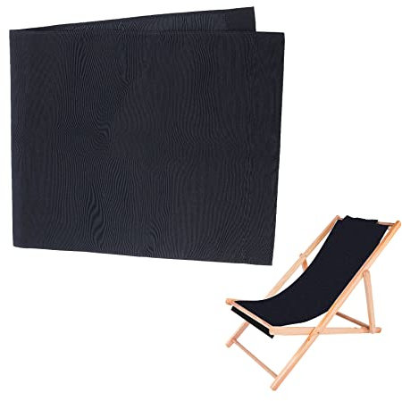 PH PandaHall Tessuto di Ricambio per Sedia A Sdraio, 113x43 cm Panno Lungo da Spiaggia, Pieghevole Nero Oxford Tela Accessori per Prendere Il Sole Giardino