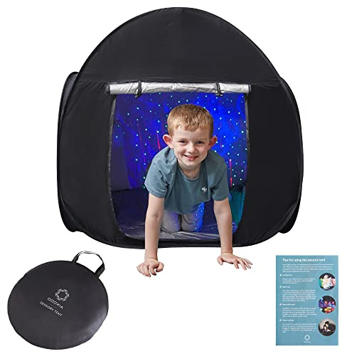 Tienda Sensorial | Rincón De Calma para Que Los Niños Jueguen Y Se Relajen | Ayuda En Autismo, TPS, Ansiedad Y Concentración | Tienda Sensorial Negra para Niños Autistas | Individual
