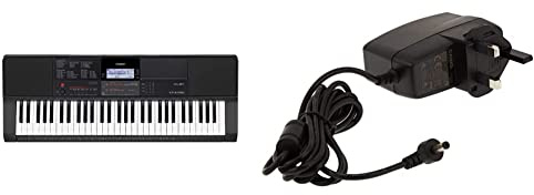 Casio CT-X700C5 Full Size High-Grade Touch Response Keyboard in Black & AD-E95100LE Keyboard UK 3 Pin Power Supply AC Adapter