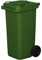 Poubelle poubelle poubelle à déchets de 120 litres | avec roues | système d'attache pour prélèvement mécanique | en plastique | couleur verte