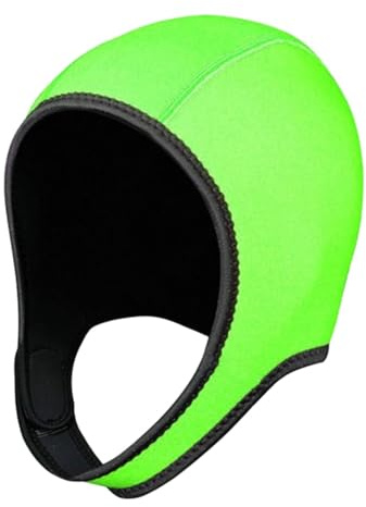 Harilla Tauchhaube, Surfhut, 3 mm Neoprenhaube, Kopfbedeckung, Tauchhaube, Surfkappe, Thermohaube für Rafting, Schwimmen unter Wasser, Leuchtendes Grün