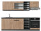 Vicco Küchenzeile R-Line, Küchenblock, Goldkraft Eiche/Anthrazit, 240 cm, AP Eiche