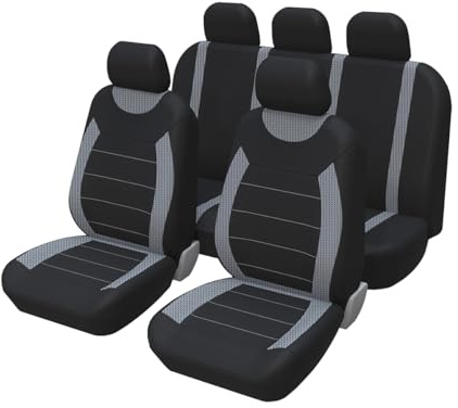 Adunsiaoto 5 Pièces Universel Set Complet Housses De Siège Voiture, Housses Siège Avant Et Arrière Voiture Universelles, Auto Couvre Sieges Accessoires Interieur, pour avec Presque Toutes Voitures