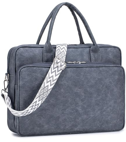 SUCIKORIO Sac Ordinateur Femme 15,6 Pouces, Imperméable Cuir Cabas Sacoche Portable Grand à Main Travail à Bandoulière Enseignant Pour Les Cours, Etudiante