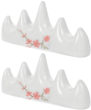 VILLFUL Soporte Cerámico para Pinceles de Caligrafía China 2 Piezas Forma de Cinco Dedos Adecuado para Artistas y Calígrafos Uso en Oficina y Hogar Navidad y Obsequio