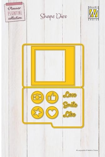 Nellie's Choice Stansmall Cutting Die Polaroider - 9 Skärschabloner på 10,5 x 14,2 cm för Korttillverkning, Pyssel, Scrapbooking, Hantverk och DIY - Lämplig för Stansmaskiner