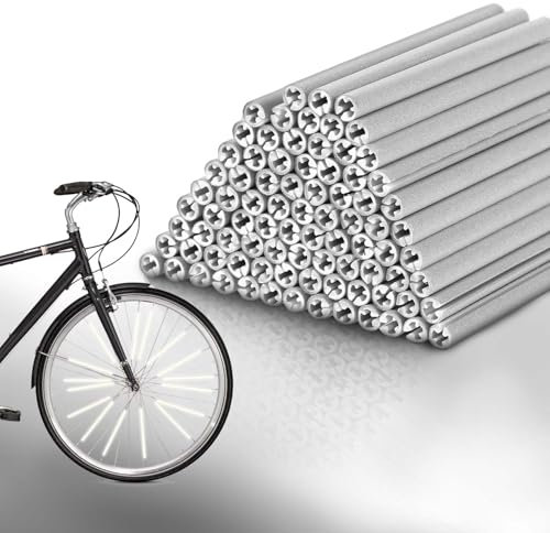 84 PCS Reflective Spoke Covers, Bike Spoke Reflector Bicycle Spokes Skins Wraps Bike Wheel Reflector Tube Spokes Covers Wheel Decoration Reflectors for Road Mountain Bicycle Motorcycle Dirt