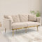 Arhatreya 2-Sitzer Sofa aus weichem Samt, Umwandelbar in EIN 3-Fach verstellbares Schlafsofa, Robuste Metallfüße, Geeignet für Wohnzimmer, Schlafzimmer, Beige