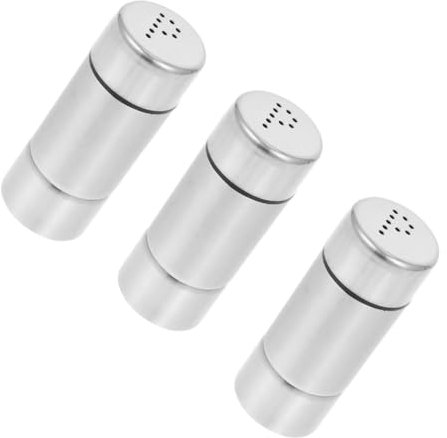 Alipis 3piezas Saleros y Pimenteros Inoxidable De Tarros Para Especias Dispensador De Pimienta Práctico Para Cocina