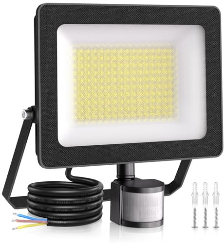 Linke 100W Security Lights Outdoor Motion Sensor 9000 Lumen PIR Security Light 6500K LED Floodlights IP66 Waterproof 30S Lighting Time Outside Light for Garage Garden Hallway Backyard