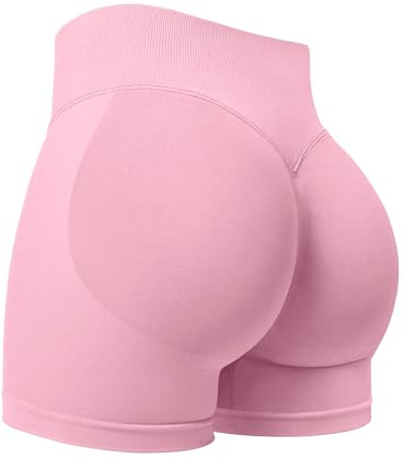 ZAAYO Sportshorts för kvinnor, 9,6 cm osynlig scrunch, rumplyft, gymträning, korta yoga-shorts med hög midja, sömlösa booty biker-shorts