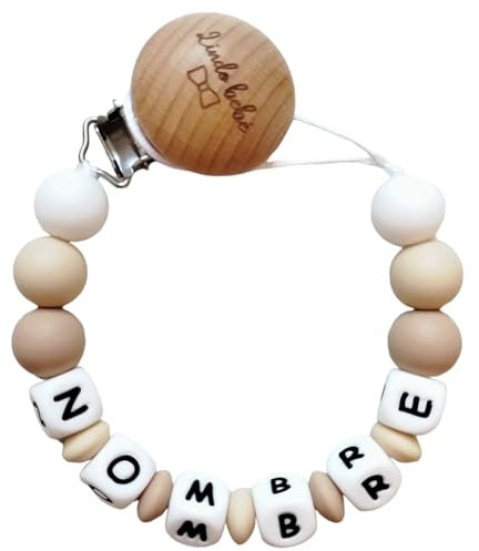 Lindo Bebé- Más opciones... | Sujetachupetes personalizado con nombre del bebé | Libre BPA | A partir de +0 meses | Chupetero (a.- Sweet Love)