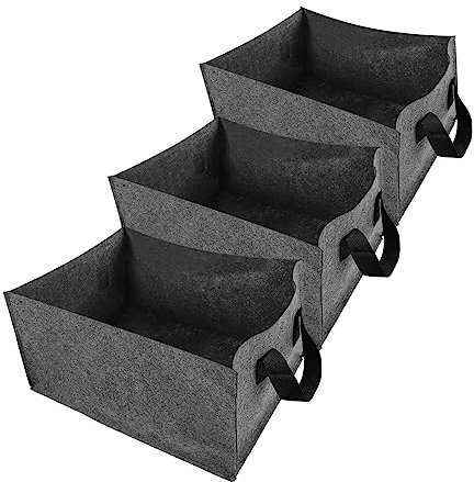 Toyvian 3 Stück Pflanzenbeutel Atmungsaktivem Vliesstoff Rechteckige Pflanzcontainer für Gemüse und Kartoffeln Wiederverwendbar Waschbar und Praktisch für Gartenliebhaber