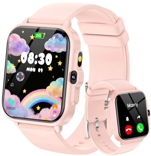 Smart Watch for Kids, 1.85 Fitness Tracker Kid Watch Pedometer, Heart Rate, Sleep Monitor, NO APP/Phone, Alarm Clock, Smartwatches with Video Music, IP68 Waterproof, Puzzle Games, Gift for Girls Boys