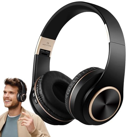 Cuffie senza fili con cancellazione del rumore,Cuffie senza fili con microfono - stereo con cancellazione del rumore - sovraurali per intrattenimento, cuffie ple