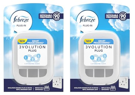Febreze Plug-in Air (Epished) Freshener Device (Pack of 2) Compatible with 3Vol Refills Continuous Odour Elimination Adjustable for Home Office Bathroom Long-Lasting Freshness (Plug's Only)