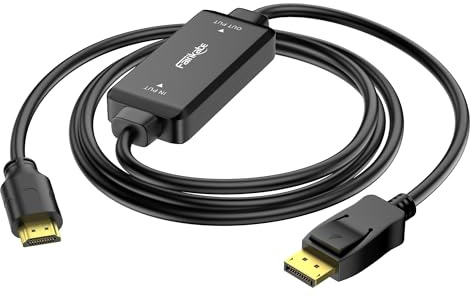 HDMI till displayport-kabel, enkelriktad HDMI till DisplayPort-adapter 1,5 m, kompatibel med Xbox One/360/PS4/PS5/Mac Mini, PC på bildskärm