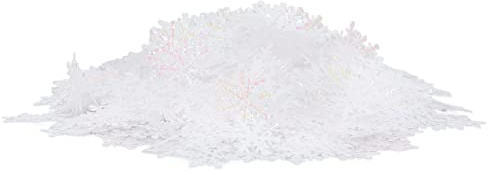 Tnfeeon Confeti de Copo de Nieve, Plástico de Colores Vibrantes, 1000 Piezas Decoración de Mesa de Invierno para Fiestas de Navidad (WHITE)