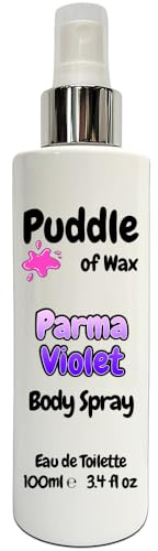 Parma Violet Body Spray - 100ml Eau de Toilette (EDT) - Atomiser Mist - Sweet Scent - Vegan Friendly - Puddle of Wax - Made in the UK