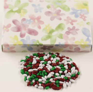 Scott's Cakes Christmas Mix Chocolate Covered Sunflower Seeds in a 8 oz. Daisy Box