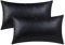 BRAWARM Fundas de cojín Decorativas de Piel sintética, Fundas de cojín de Piel sintética sólida, Fundas de sofá para Sala de Estar, jardín, Cama, Color Negro, 30 x 50 cm, Paquete de 2