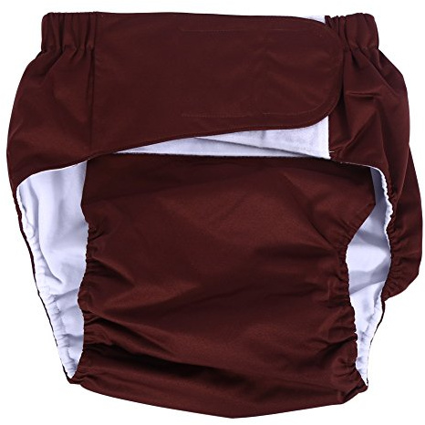 Nikou Windeln für Erwachsene, Waschbare Adulierbare Inkontinenz Pants Pflegetuchwindel für Erwachsene, Atmungsaktive Windelhose (Farbe : Kaffee)