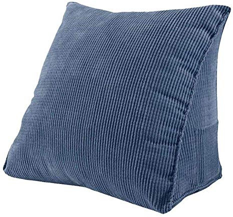 LuukUP Almohadas De Reposa Y Lectura En Forma De Cuña-Almohada de triángulo de Soporte para la Espalda sofá Cama de Oficina cojín de Descanso Almohada para lanzar (Azul)