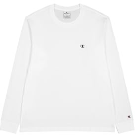 Champion Legacy Basics - L-S Crewneck Maglietta a Manica Lunga, Bianco, M Uomo FW23