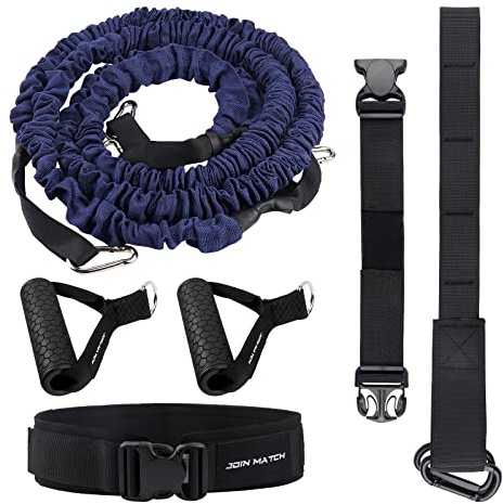 80Lbs Resistance Bungee Cord Speed Training Set, Dual Resistance Cord(8-22'), Improve Agility Focus Strength Power, for Basketball Tennis Football Volleyball, Help You Build Muscle