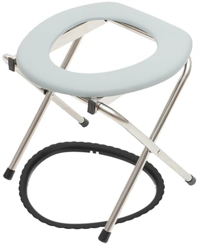 OSALADI Sgabello Wc Pieghevole Sedile Del Water Tozzo Per Anziani Sedia Comoda Per Bagno Sedia Toilette Accovacciata Sgabello Vasino Da Toilette Acciaio Inossidabile Plastica