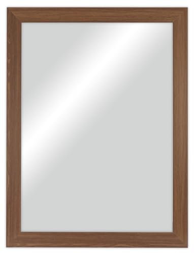 CHELY INTERMARKET MOD113 Espejo Pared Cuerpo Entero 60X80Cm Nogal Espejo Decorativo Grande Espejo Largo Pared Hogar Baño Dormitorio Entrada Salón Vertical Horizontal Estilo Moderno Kit Colgado