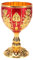 Cocoarm Gobelet doré vintage - Gobelet à vin doré - Coupe médiévale - Fait à la main - En relief - Pour fête, banquet, bar (rouge doré)