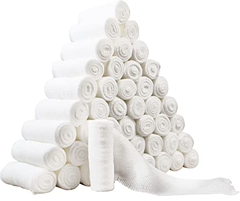 Gauze Bandage Rolls –96 Rolls- Premium First Aid Supplies for Safe Adventuring–Flexible, Stretchable, Breathable Gauze – 3” x 4.1 Yards Bandage Wrap for Wound Dressing