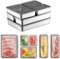 Kongming Aufschnittboxen für Kühlschrank, Aufschnittbox Stapelbare, Aufschnittdosen Vorratsdosen mit Deckel Luftdicht zur Aufbewahrung von Käse Fleisch Wurst Obst (Edelstahl, Set mit 6)