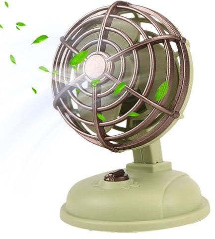 Generisch Ventilatore da notte – Mini ventilatore da tavolo retrò – decorazione per esterni – Raffreddamento forte con ventola a cavo per soggiorno, camera da letto, viaggi, campeggio, auto