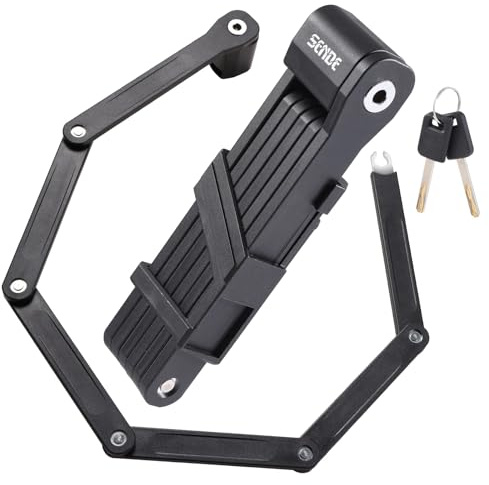 Folding Bike Lock,30 in Folding Locks with 2Keys Heavy Duty Anti Theft Alloy Steel with Mounting Bracket 2pc Straps Bicycle Locks for Bicycles E-Bikes Scooter Mountain Bikes