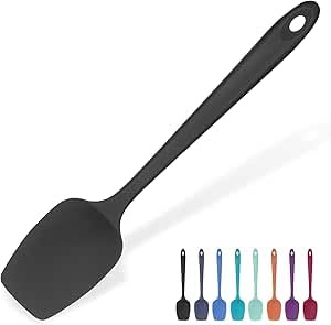 Stekspade silikon stor degskrapa värmebeständig kökssked set degskrapa silikon set köksredskap set köksbestick set silikonsked degmixer bakning matlagning svart T-form