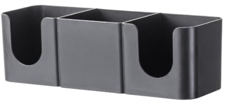 PANGBOER Organizador de vasos de, estante para encimera, soporte de ABS negro de 3 secciones para configuración de estación de café, clasificación de tazas y almacenamiento de bebidas en soporte