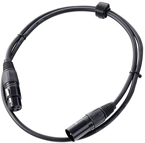Pronomic XFXM-1 Mikrofonkabel (1m Länge, XLR female 3-pol -> XLR male 3-pol, Stecker handgelötet, säure- und ölfest, Spannzangen-Zugentlastung) schwarz