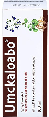 Umckaloabo Tropfen | 100ml | pflanzliches Arzneimittel bei akuter Bronchitis mit Symptomen wie Halsschmerzen, Schnupfen, Husten | bekämpft die Krankheitserreger, lindert und beschleunigt Heilung