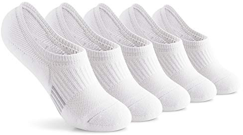 Gonii Womens No Show Socks Athletic Ankle Socks Cushioned Running Low Cut 5 Pairs White