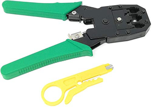 LEDLUX Pinza crimpadora RJ45 RJ11 RJ12 para cable de red Ethernet LAN teléfono + pelacables